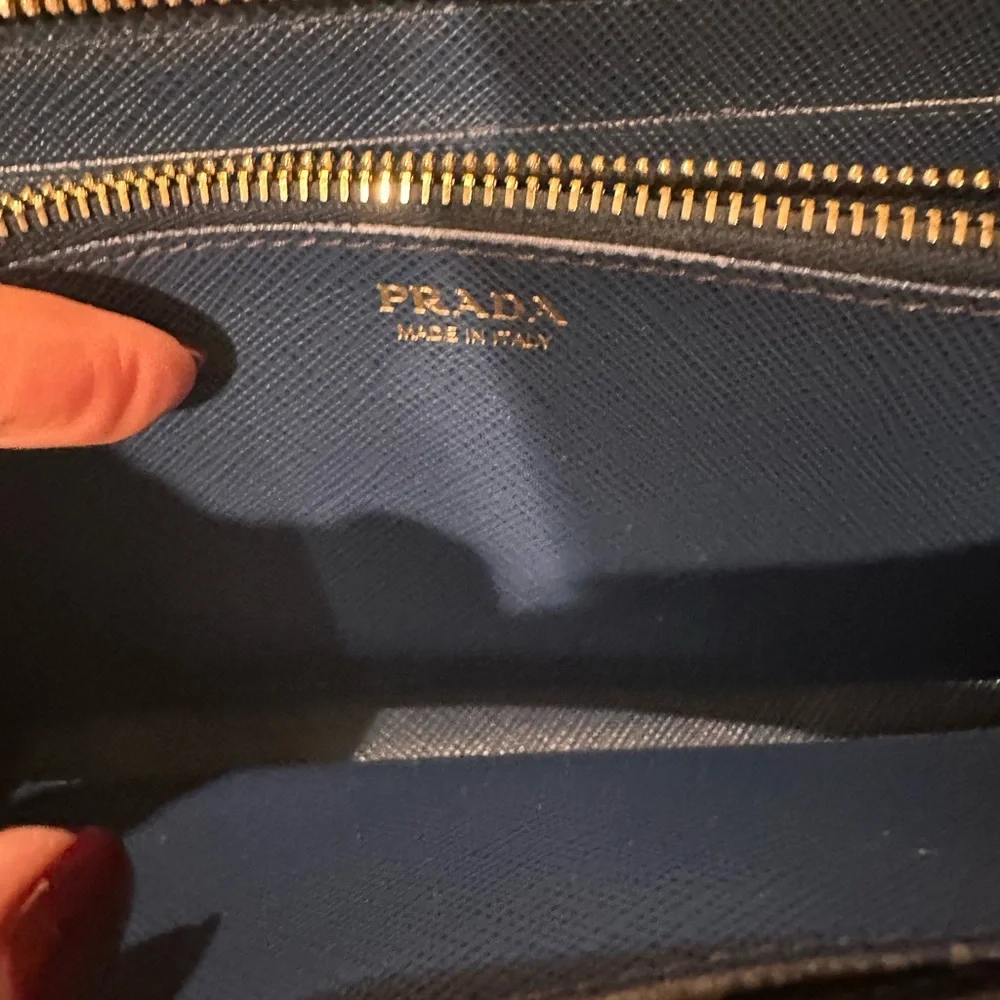 Prada blue  Wallet with Gold Detail